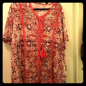 Catherine's Orange Blouse Boho Chic 3X (26/28)